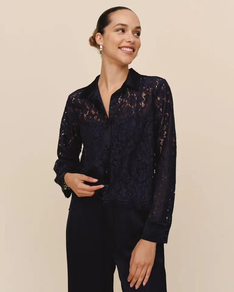 Bella Dahl Bella Dahl Lace contrast button down B2233-J73-300