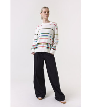 Wispr Raya rainbow stripe crew top