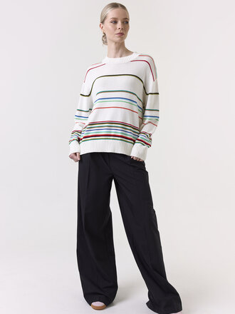 Wispr Raya rainbow stripe crew top