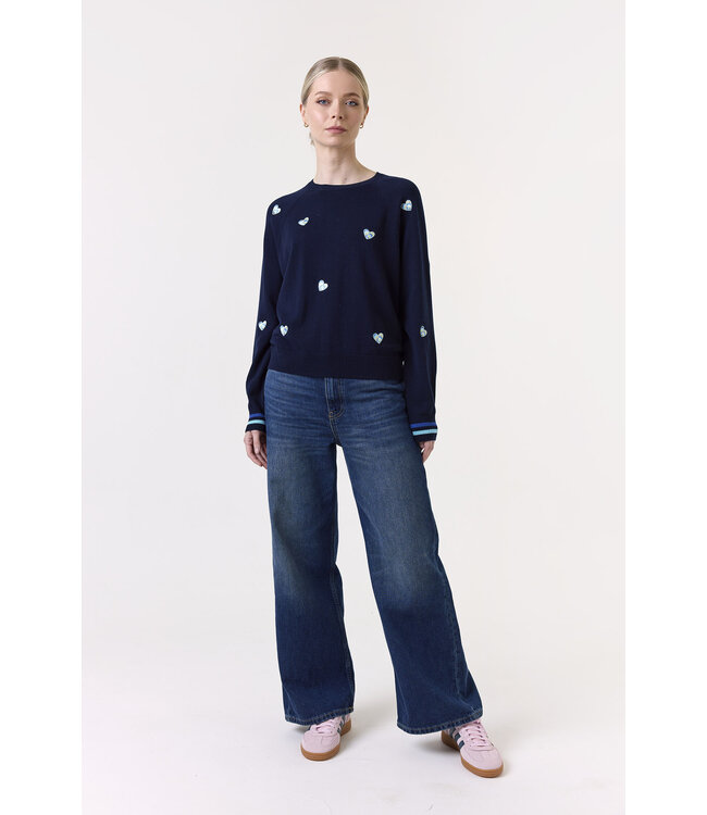 Wispr Heart emboridery mini sweat top