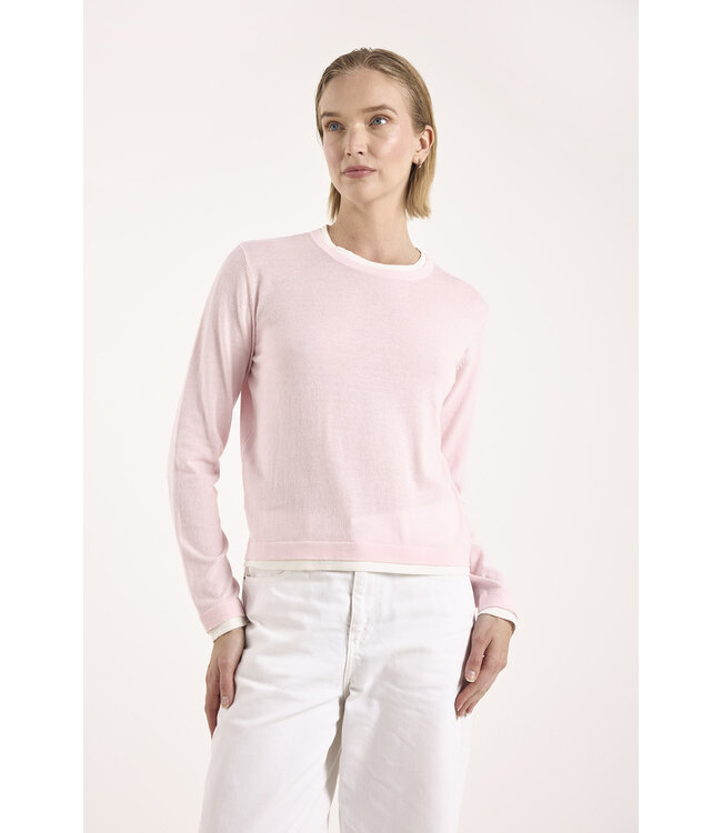 Wispr Double contrast trim crew