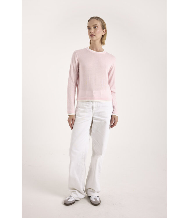 Wispr Double contrast trim crew