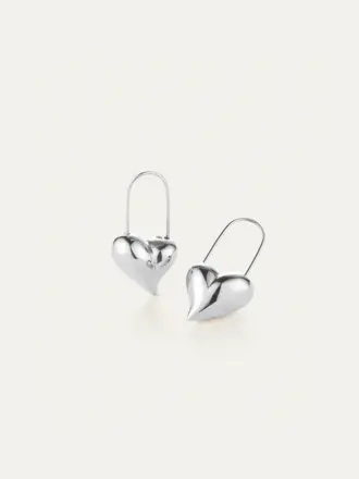 Jenny Bird Celeste heart earrings silver