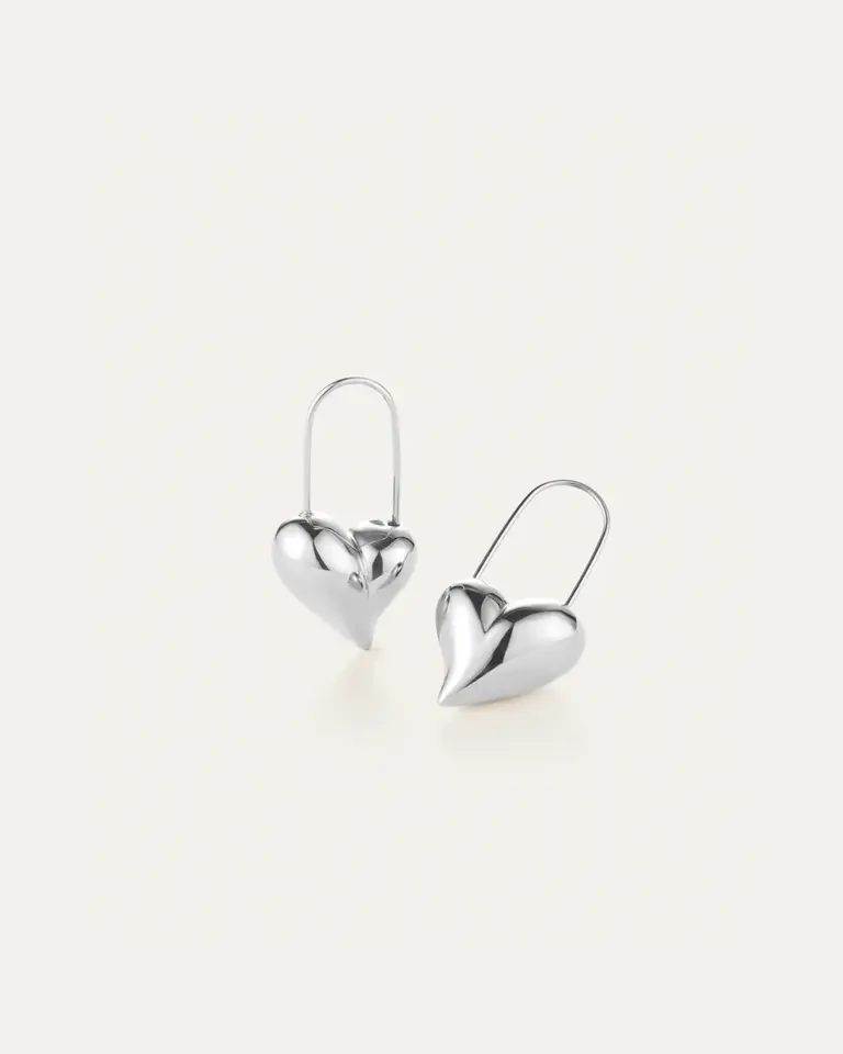 Jenny Bird Jenny Bird Celeste heart earrings silver JB3423-RH