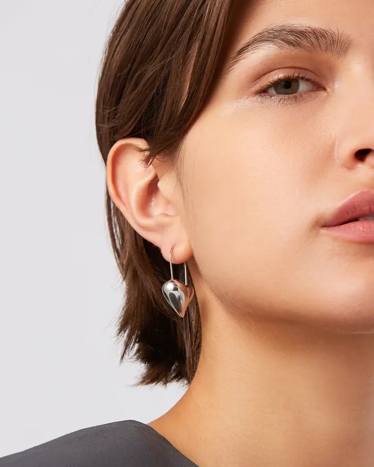 Jenny Bird Jenny Bird Celeste heart earrings silver JB3423-RH