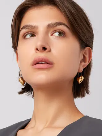 Jenny Bird Celeste heart earrings gold