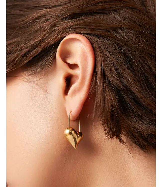 Jenny Bird Celeste heart earrings gold