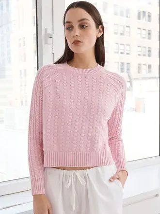 Autumn Cashmere Cashmere Popcorn raglan crew