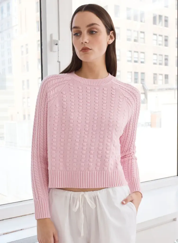 Autumn Cashmere Autumn Cashmere Popcorn raglan crew N14501