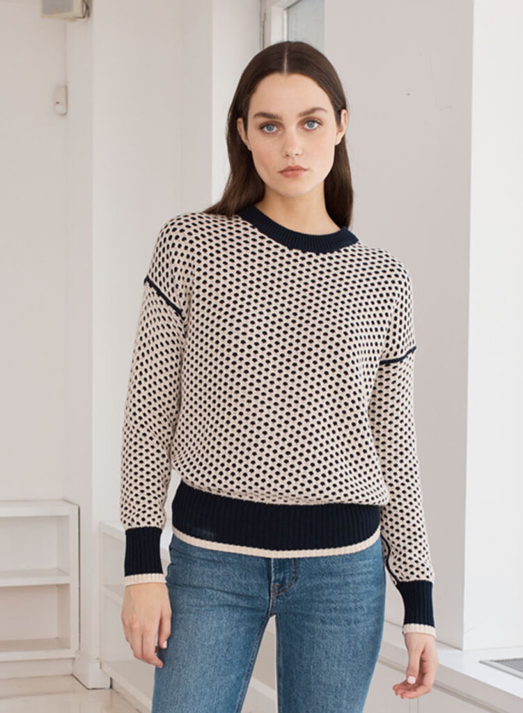 Autumn Cashmere Autumn Cashmere Reversible 2-Tone Mesh Sweatshirt N14149