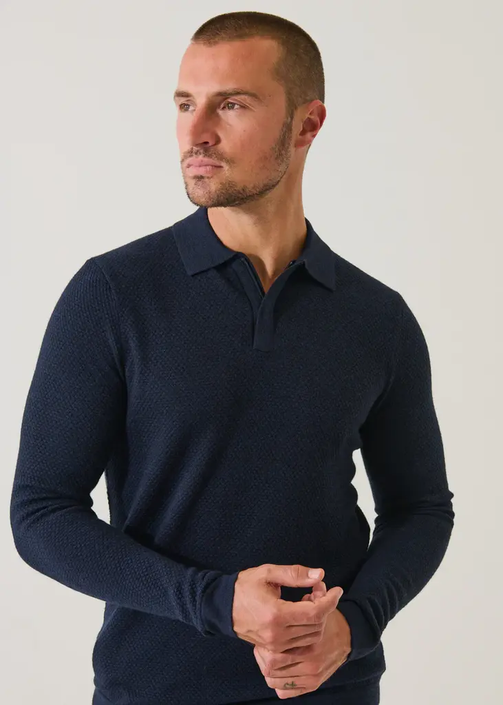Patrick Assaraf Patrick Assaraf Xfine merino textured polo P112P09A