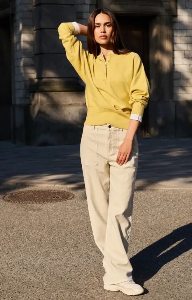 Yaya Yaya Batwing sweater w/ woven details 1000546