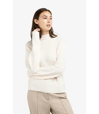 Yaya Textured high neck sweater with buttons