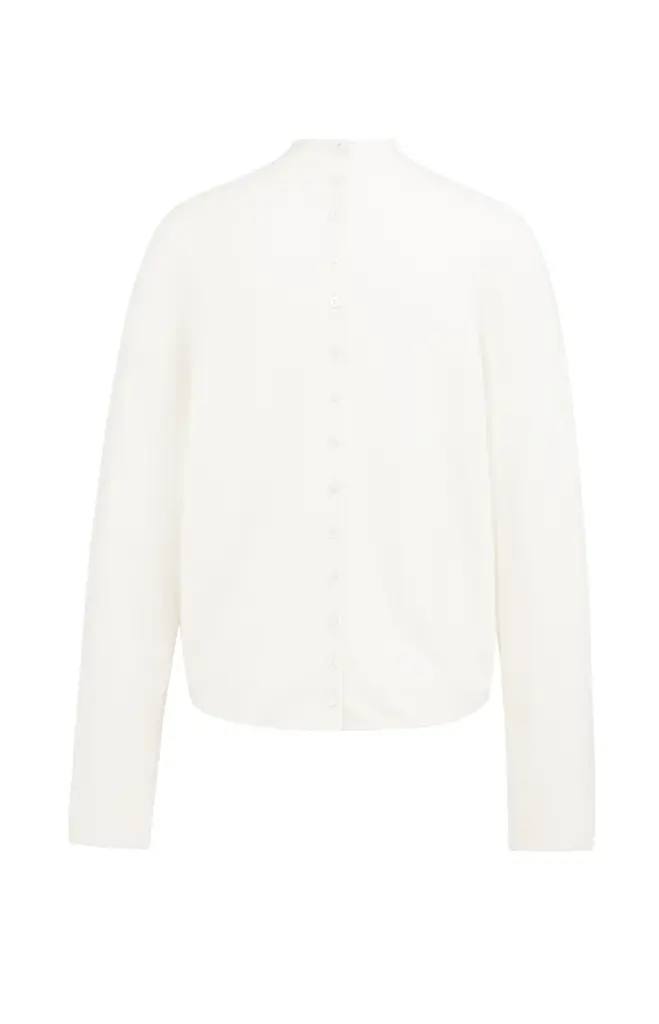 Yaya Yaya Textured high neck sweater with buttons 1000543