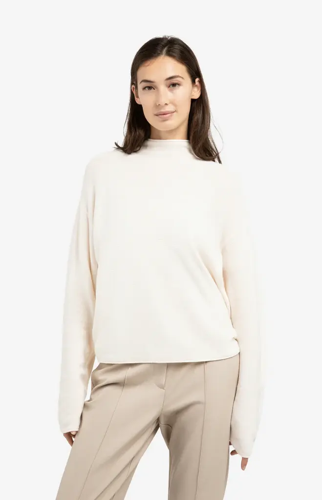 Yaya Yaya Textured high neck sweater with buttons 1000543