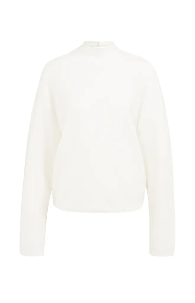 Yaya Yaya Textured high neck sweater with buttons 1000543