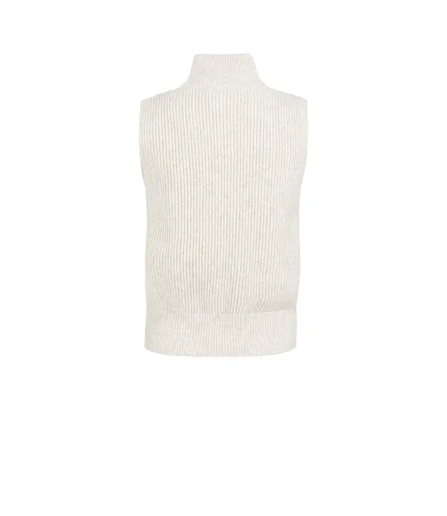 Yaya Knitted sleeveless cardigan w/ zipper