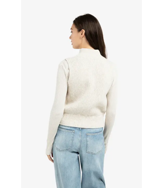 Yaya Knitted sleeveless cardigan w/ zipper