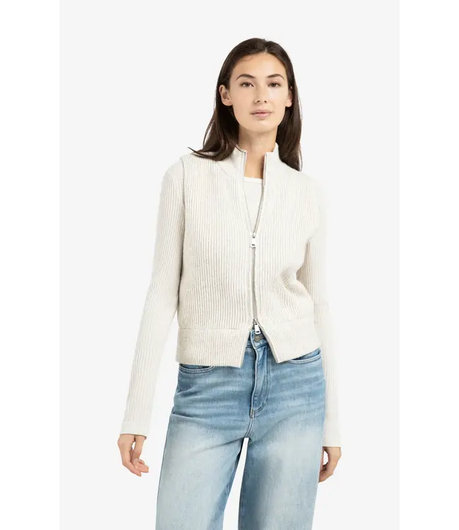 Yaya Knitted sleeveless cardigan w/ zipper