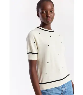 Wispr Mini heart embroidered top