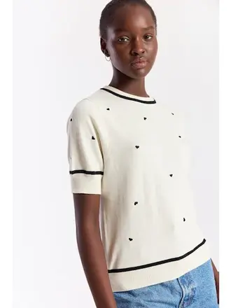Wispr Mini heart embroidered top