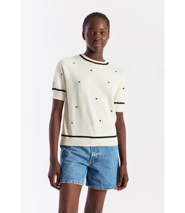 Wispr Mini heart embroidered top