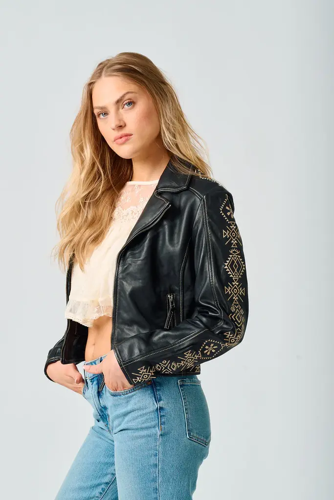 Mauritius Mauritius Cora embroidered front zip jacket