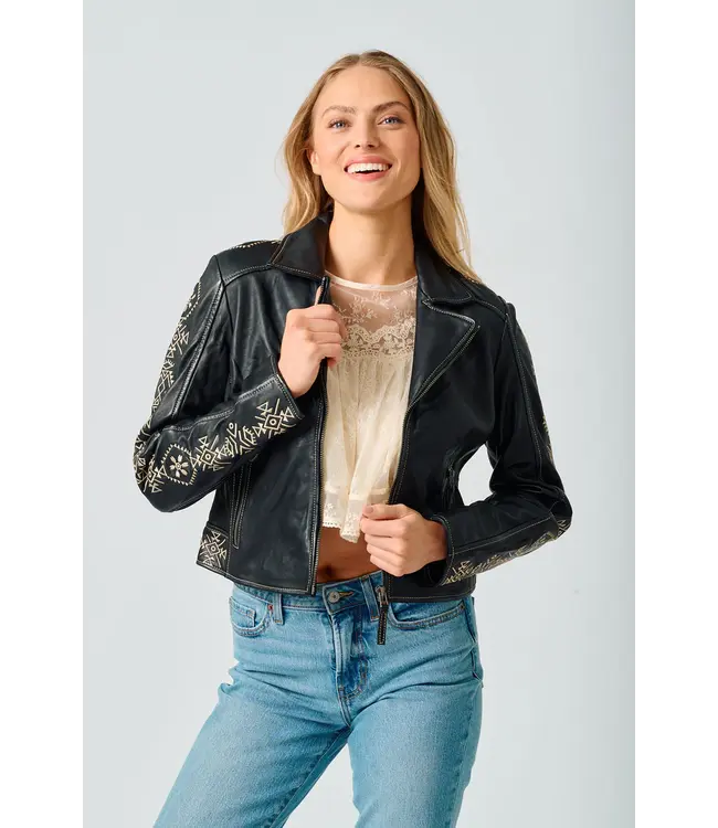 Mauritius Cora embroidered front zip jacket