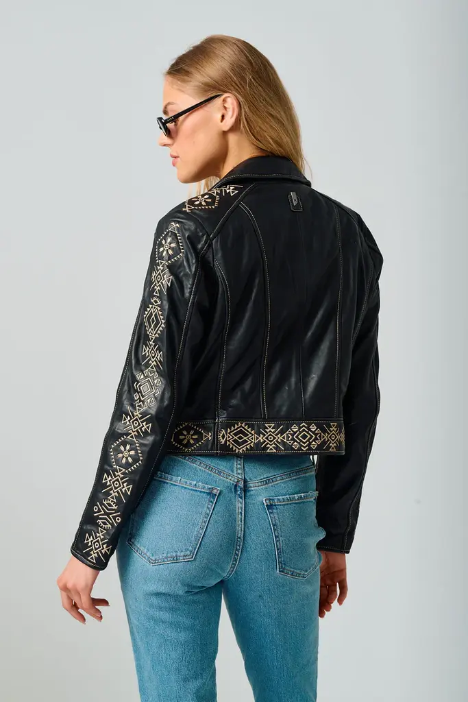 Mauritius Mauritius Cora embroidered front zip jacket