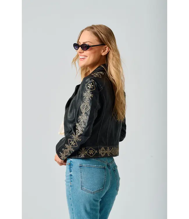 Mauritius Cora embroidered front zip jacket