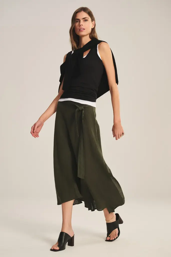 Velvet Velvet Malina woven linen skirt