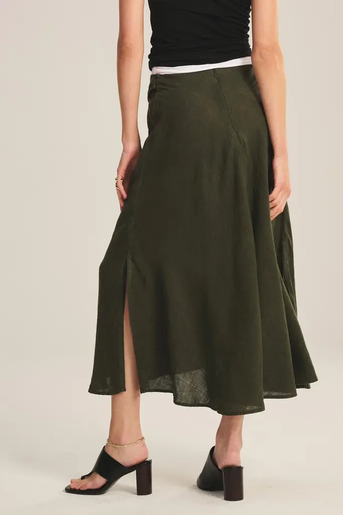 Velvet Velvet Malina woven linen skirt