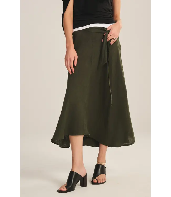 Velvet Malina woven linen skirt