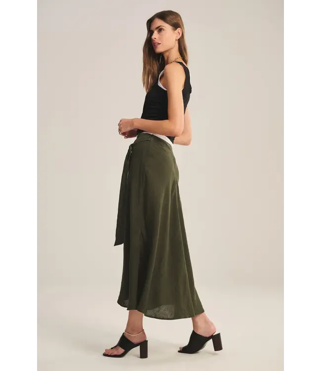 Velvet Malina woven linen skirt