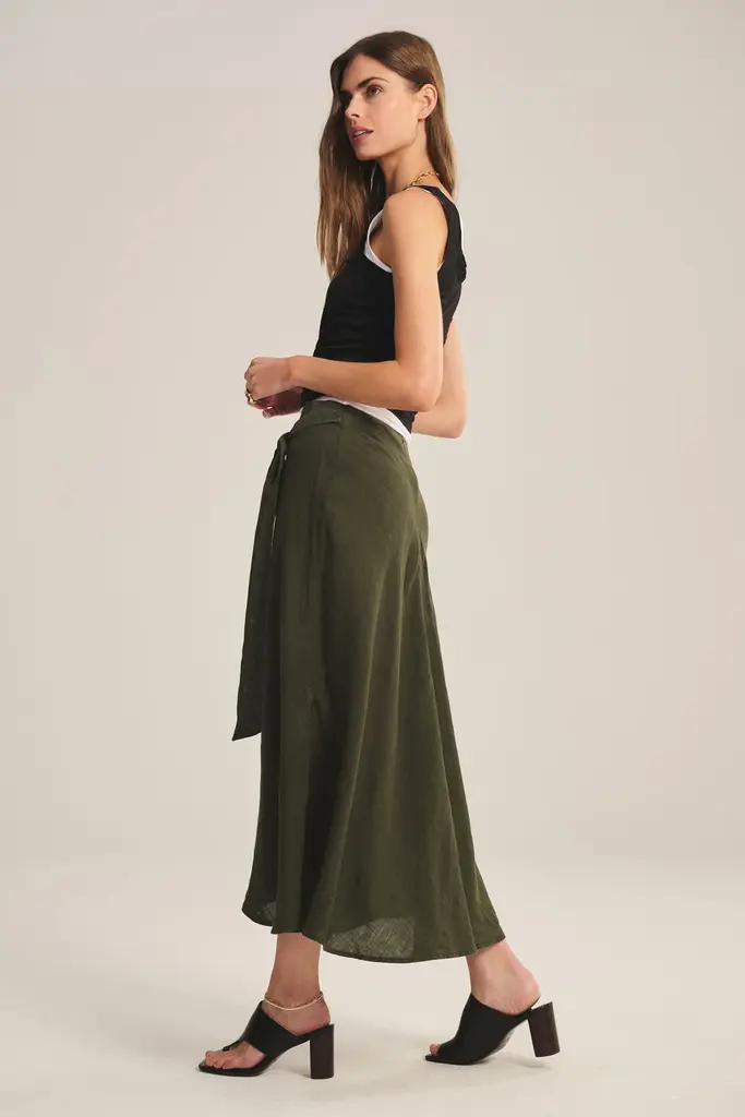 Velvet Velvet Malina woven linen skirt
