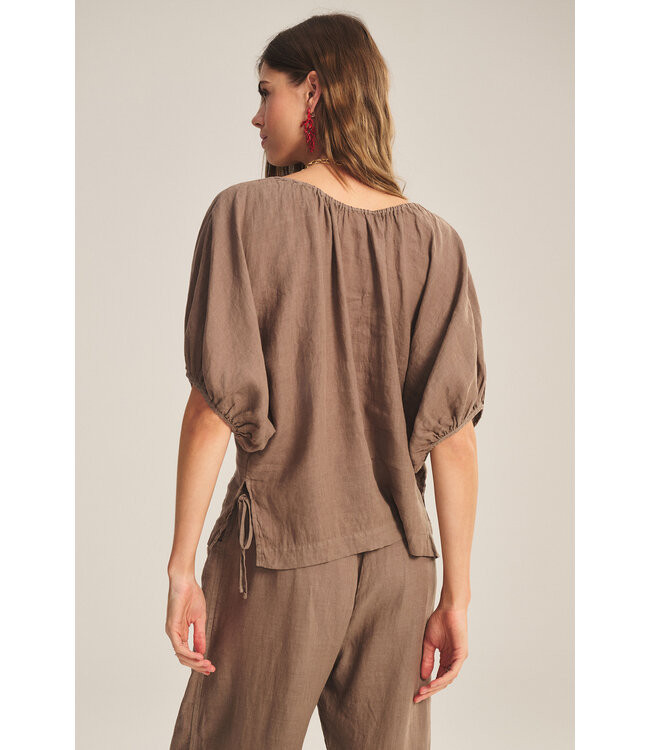 Velvet Cosette woven linen top