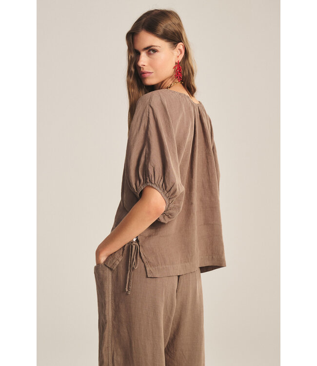 Velvet Cosette woven linen top