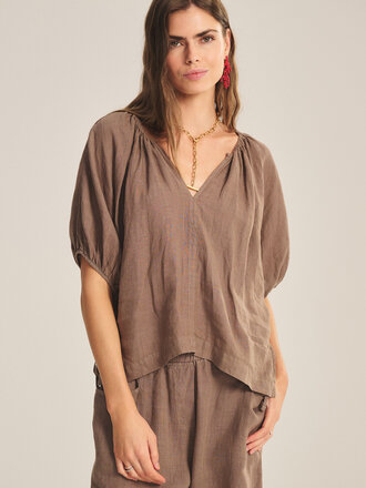 Velvet Cosette woven linen top