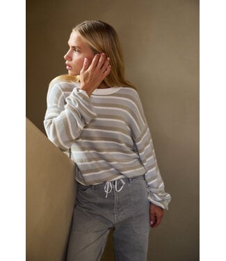 Yaya Striped sweater w/cord