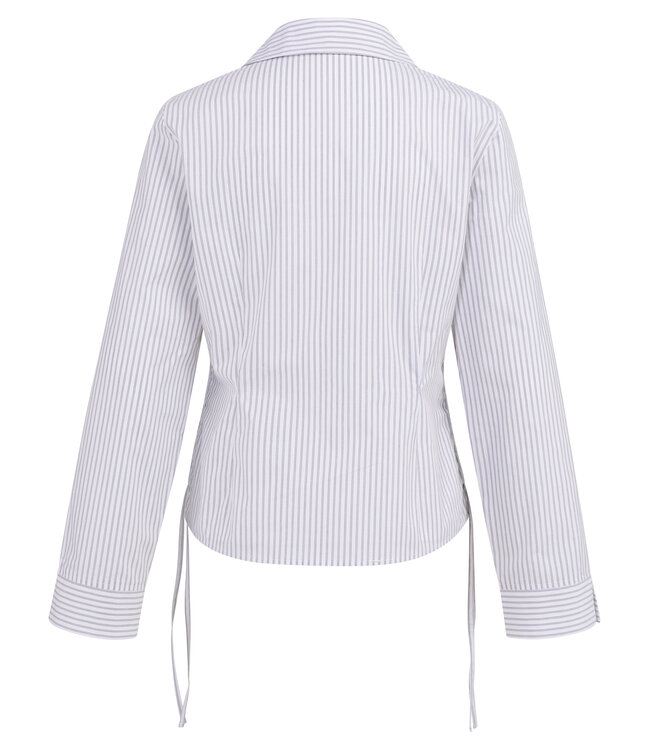 Yaya Fitted blouse w/side drawstring