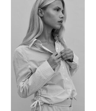 Yaya Fitted blouse w/side drawstring