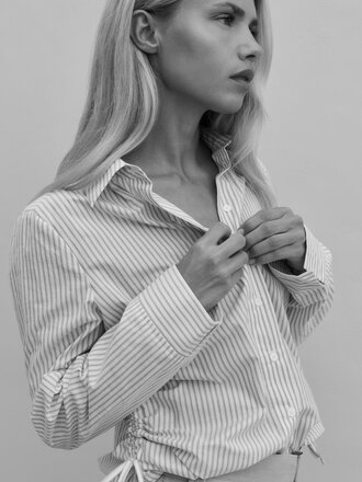 Yaya Fitted blouse w/side drawstring - pre-order!