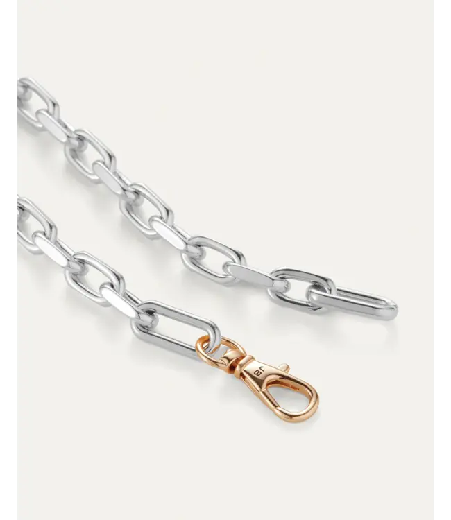 Jenny Bird Padlock heart pendant necklace two tone