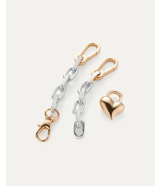 Jenny Bird Padlock heart chain bracelet two tone