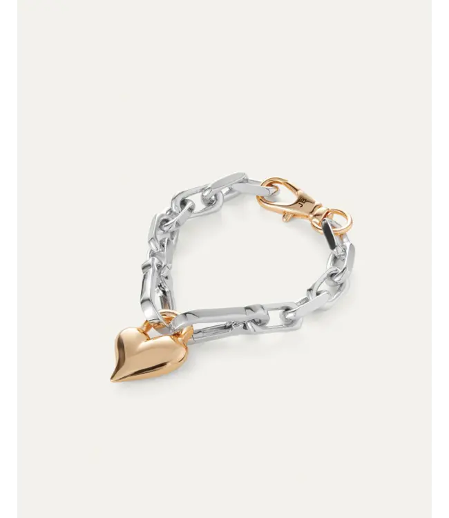 Jenny Bird Padlock heart chain bracelet two tone