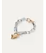 Jenny Bird Padlock heart chain bracelet two tone