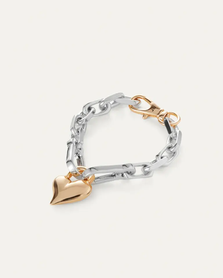 Jenny Bird Jenny Bird Padlock heart chain bracelet two tone JB2131-TT