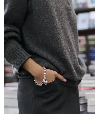 Jenny Bird Padlock heart chain bracelet silver