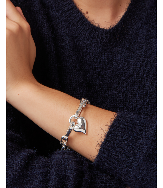 Jenny Bird Padlock heart chain bracelet silver