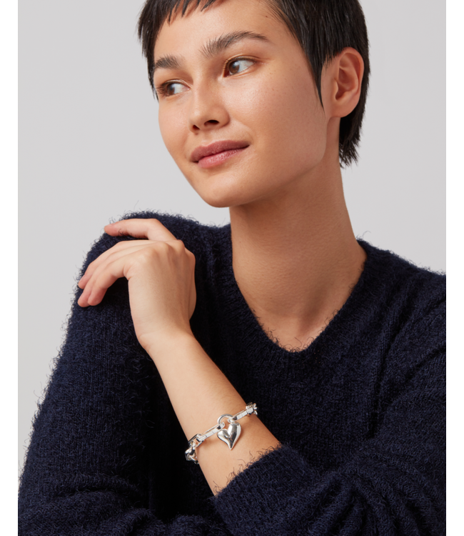 Jenny Bird Padlock heart chain bracelet silver